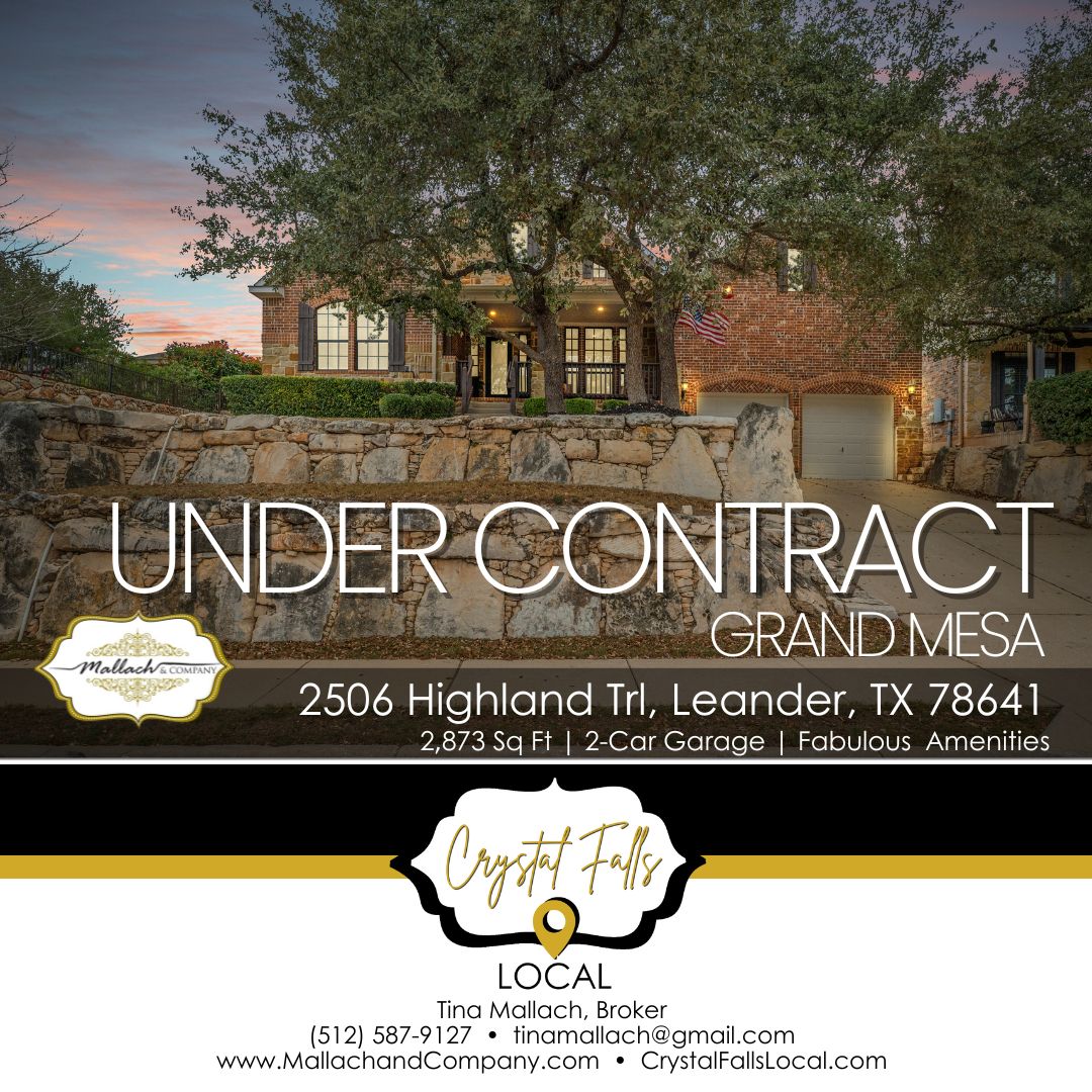 Under Contract: Discover Elevated Living in the Highlands at Crystal Falls’ 2506 Highland Trail, Leander, TX!